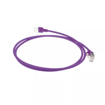 ACT Lila 2 Meter LSZH U/FTP CAT6A Datacenter Slimline Patchkabel mit Rasthaken und RJ45-Steckern