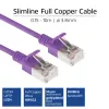 ACT Lila 2 Meter LSZH U/FTP CAT6A Datacenter Slimline Patchkabel mit Rasthaken und RJ45-Steckern