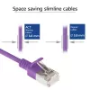 ACT Lila 2 Meter LSZH U/FTP CAT6A Datacenter Slimline Patchkabel mit Rasthaken und RJ45-Steckern