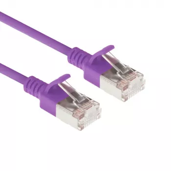 ACT Lila 5 Meter LSZH U/FTP CAT6A Rechenzentrum Slimline Patchkabel rastnasenfrei mit RJ45-Steckern