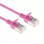 ACT Pink 0,5 m LSZH U/FTP CAT6A Data Center Slimline Patchkabel snagless mit RJ45-Steckern