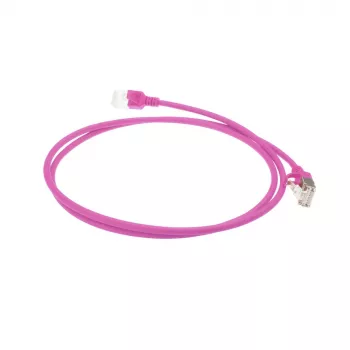 ACT Pink 1 Meter LSZH U/FTP CAT6A Datacenter Slimline Patchkabel mit RJ45-Steckern