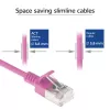 ACT Pink 1 Meter LSZH U/FTP CAT6A Datacenter Slimline Patchkabel mit RJ45-Steckern
