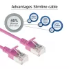 ACT Pink 1 Meter LSZH U/FTP CAT6A Datacenter Slimline Patchkabel mit RJ45-Steckern