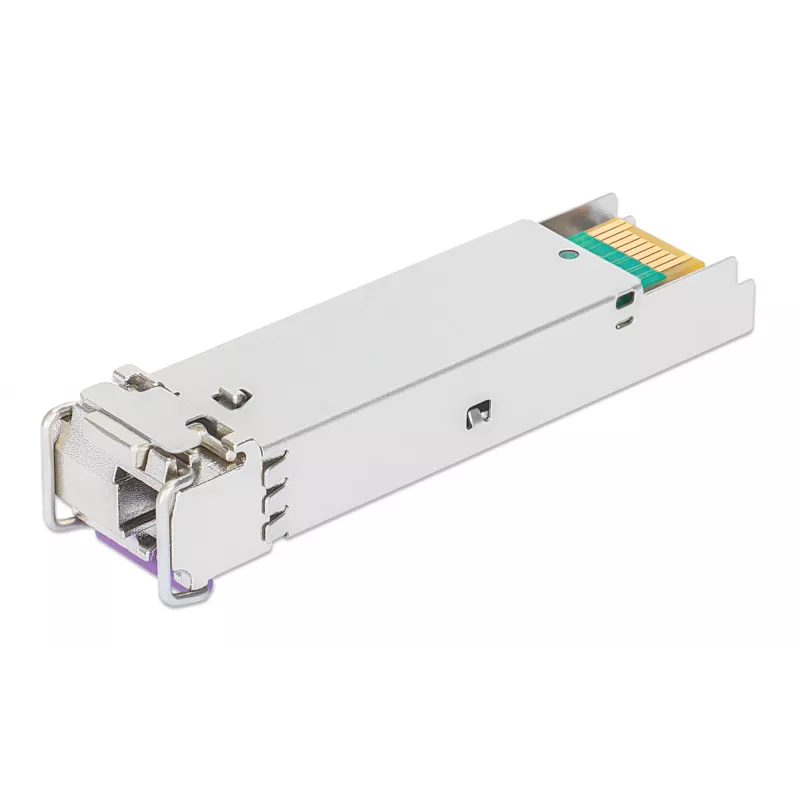 Intellinet Gigabit Fiber WDM Bi-Directional SFP Optical Transceiver Module 1000Base-BX-U (LC) Single-Mode-Port, 80 km, BiDi WDM (RX1550/TX1490), MSA-konform für maximale Kompatibilität, Silber