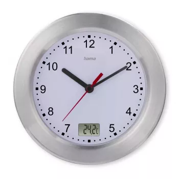Hama Mauritius Quarzuhr rund Silber, Weiß