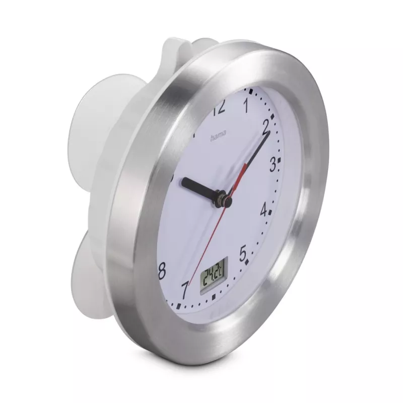 Hama Mauritius Quarzuhr rund Silber, Weiß
