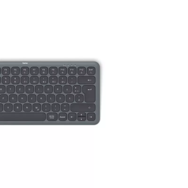 Hama WK-500 Tastatur Home/Office RF Wireless + Bluetooth QWERTZ Deutsch Schwarz, Dunkelgrau