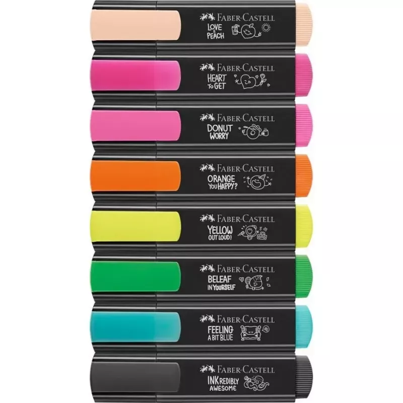 Marker Faber-Castell Textliner Graffiti 8 Stück Keilspitze Beige Schwarz Blau Grün Hellrosa Orange Pink Gelb