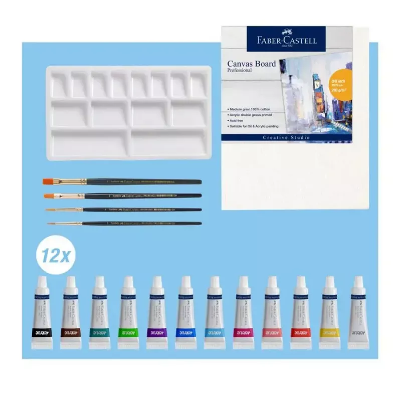 Acryl-Malset Faber-Castell Creative Studio 18-tlg. Mehrfarbig
