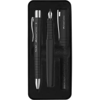 Kugelschreiber und Füllfederhalter Faber-Castell Poly Ball Set Schwarz 3 Stück