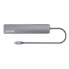 Manhattan USB-C Dock/Hub, Ports (x7): USB-A (x3) und USB-C (x4), mit Power Delivery (PD) 100 W – externes USB-C-Ladegerät erforderlich (nicht im Lieferumfang). USB-betrieben (kein externes Netzteil erforderlich), wenn PD nicht verwendet wird, Aluminium