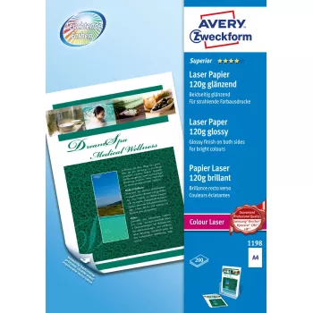 Druckerpapier Avery Zweckform Premium Colour Laser Fotopapier A4 120 g/m² Glänzend 200 Blatt