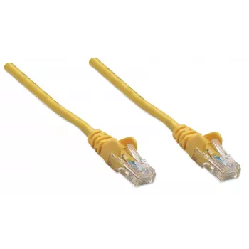 Intellinet Netzwerk-Patchkabel, Cat5e, 1 m, Gelb, CCA, U/UTP, PVC, RJ45, vergoldete Kontakte, rastnasenfrei, angespritzter Knickschutz, lebenslange Garantie