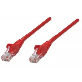 Intellinet Netzwerk-Patchkabel, Cat5e, 1m, Rot, CCA, U/UTP, PVC, RJ45, vergoldete Kontakte, rastnasenfrei, Knickschutzhülle, lebenslange Garantie