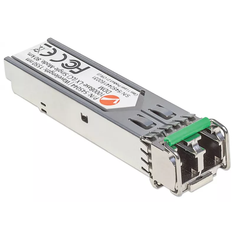Intellinet Transceiver-Modul Optisch, Gigabit Fiber SFP, 1000Base-Lx (LC) Single-Mode-Port, 80 km, Wellenlänge 1550 nm, MSA-konform, Entspricht Cisco GLC-ZX-SMD, Ethernet, Glasfaser, Drei Jahre Garantie