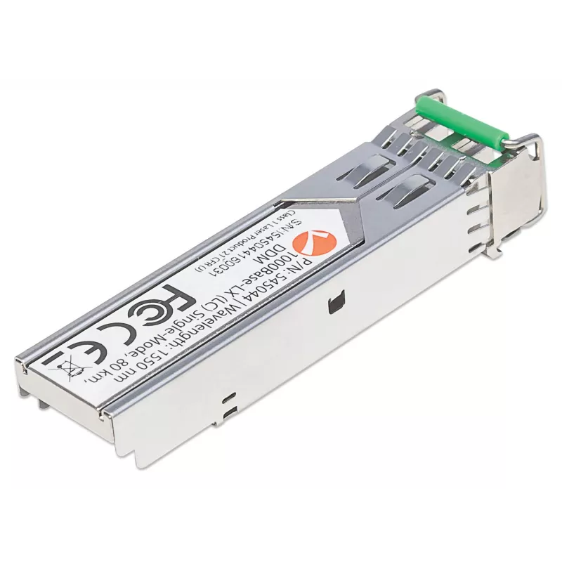 Intellinet Transceiver-Modul Optisch, Gigabit Fiber SFP, 1000Base-Lx (LC) Single-Mode-Port, 80 km, Wellenlänge 1550 nm, MSA-konform, Entspricht Cisco GLC-ZX-SMD, Ethernet, Glasfaser, Drei Jahre Garantie