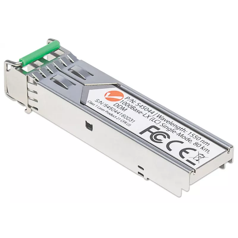 Intellinet Transceiver-Modul Optisch, Gigabit Fiber SFP, 1000Base-Lx (LC) Single-Mode-Port, 80 km, Wellenlänge 1550 nm, MSA-konform, Entspricht Cisco GLC-ZX-SMD, Ethernet, Glasfaser, Drei Jahre Garantie