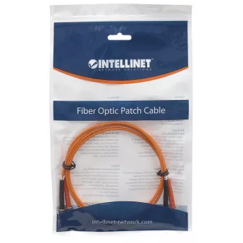 Intellinet Glasfaser-Patchkabel, OM1, ST/ST, 3 m, Orange, Duplex, Multimode, 62,5/125 µm, LSZH, Glasfaser, lebenslange Garantie