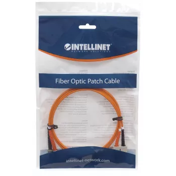 Intellinet Glasfaser-Patchkabel, OM1, ST/SC, 1m, Orange, Duplex, Multimode, 62,5/125 µm, LSZH, Faser, lebenslange Garantie
