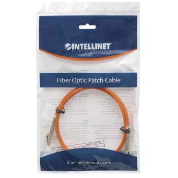 Intellinet Glasfaser-Patchkabel, OM2, LC/LC, 5 m, Orange, Duplex, Multimode, 50/125 µm, LSZH, Glasfaser, lebenslange Garantie