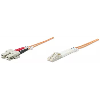 Intellinet Glasfaser-Patchkabel, OM2, LC/SC, 5 m, Orange, Duplex, Multimode, 50/125 µm, LSZH, Glasfaser, lebenslange Garantie
