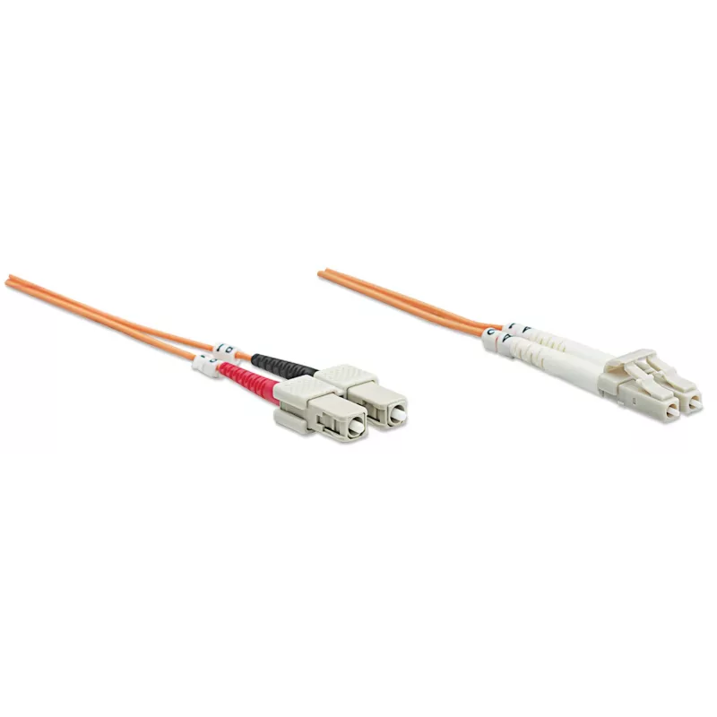 Intellinet Glasfaser-Patchkabel, OM2, LC/SC, 5 m, Orange, Duplex, Multimode, 50/125 µm, LSZH, Glasfaser, lebenslange Garantie