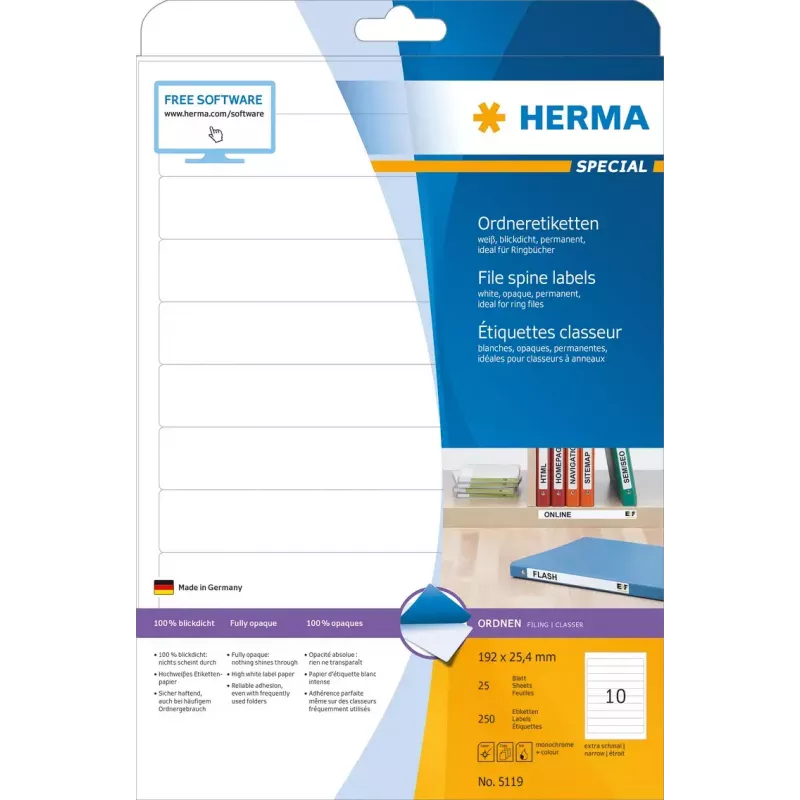 Selbstklebende Druckeretiketten HERMA 5119