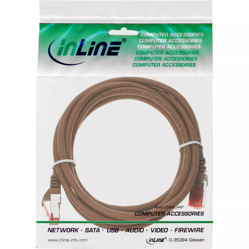 InLine Patchkabel S/FTP PiMF Cat.6 250 MHz PVC Kupfer braun 3 m