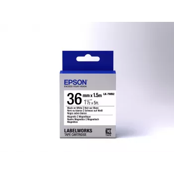 Epson Label Cartridge Magnetic LK-7WB2 Schwarz/Weiß 36mm (1,5m)