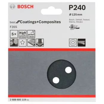 Bosch 2 608 605 119 Handschleifzubehör Schleifblatt P240 5 Stück