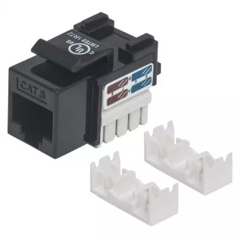 Intellinet Keystone Jack, Cat6, UTP, LSA-Auflegewerkzeug, Schwarz, Flach, Schwarz, RJ-45, Female, 22/26, Cat6