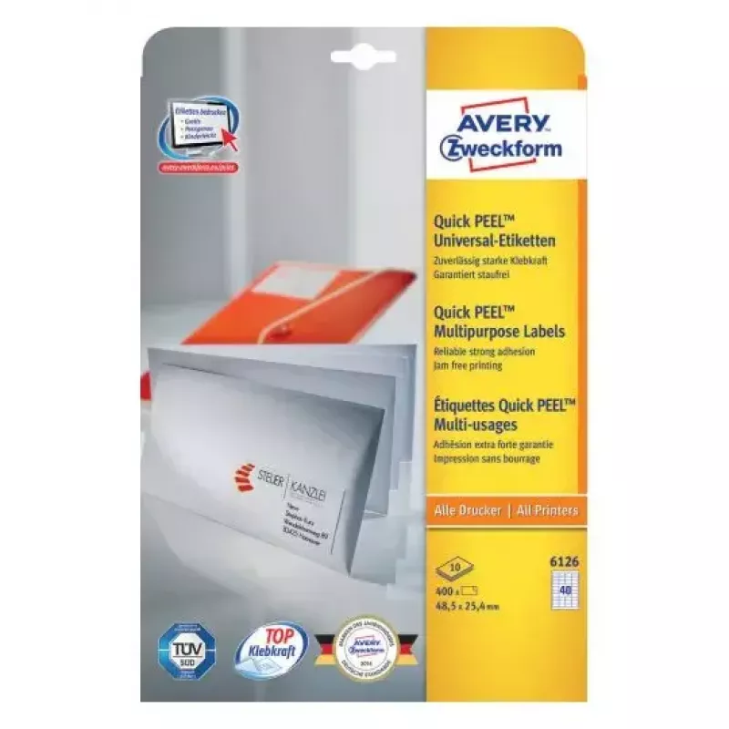 Selbstklebeetikett Rechteck AVERY 6126