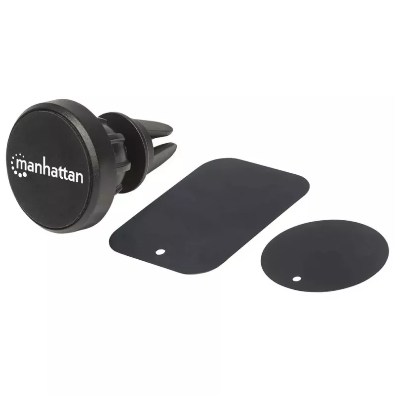 Manhattan Magnetische Auto-Lüftungsschlitz-Halterung, Verstellbare Clip-Befestigung, Schnelles Anbringen und Lösen, Rutschfeste Auflage, Schwarz, Lebenslange Garantie