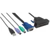 Intellinet VGA 1-Port-Kabel für KVM-Konsole, PS2, USB und VGA-Anschlüsse