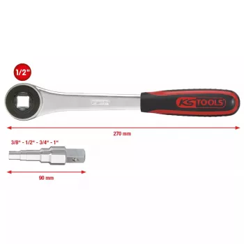 Ratschenschlüssel KS Tools 130.3000 Stahl 2 Stück 610 g