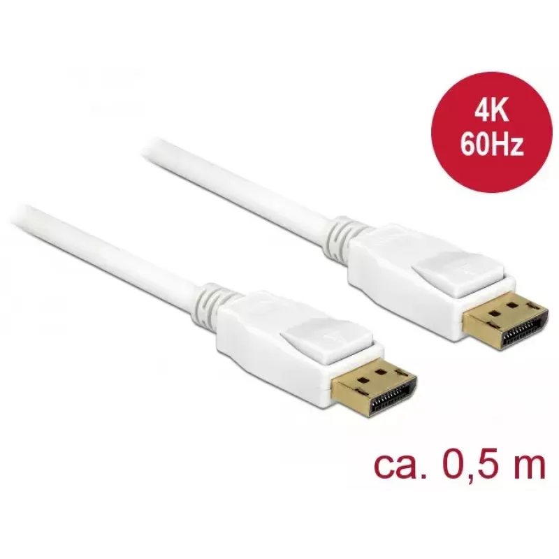 DisplayPort-Kabel DeLOCK 85507 0,5 m Weiß