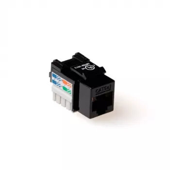 Keystone Jack ACT CAT6 Ungeschirmt Punch Down Schwarz TD6014