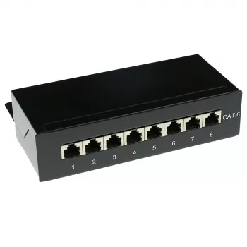 Aufputz-geschirmter Patch-Box ACT 8-Port CAT6, 173×44 mm