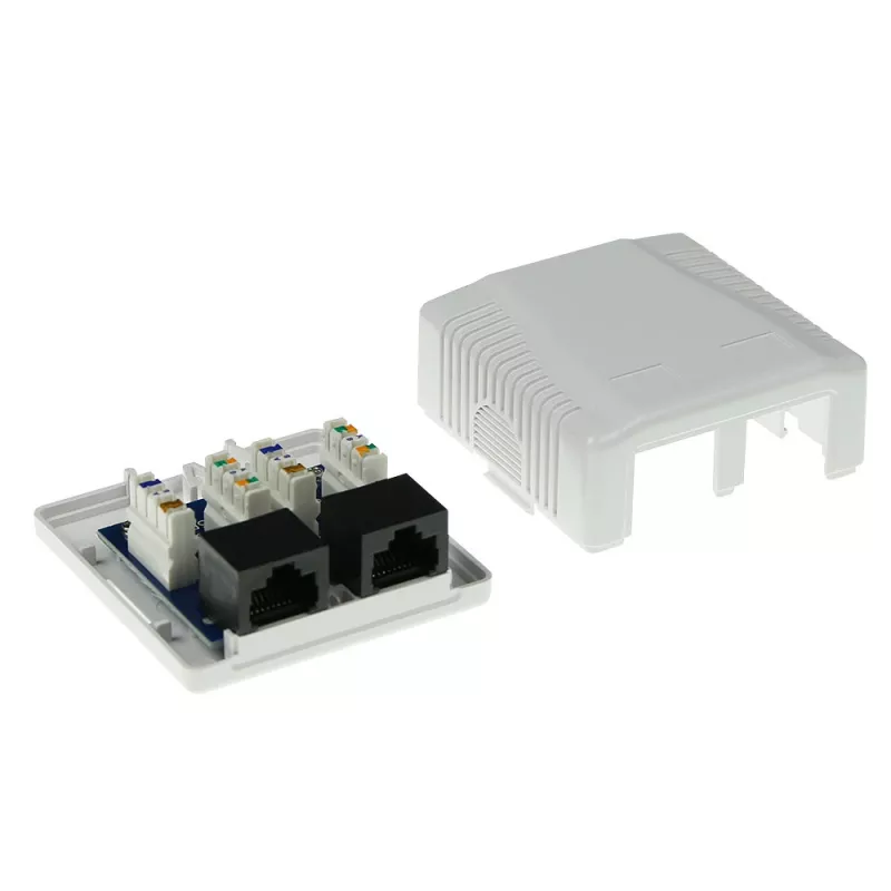 Aufputzdose ACT 2-fach ungeschirmt CAT5E — 59×29,5×61 mm
