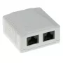 Aufputzgehäuse, 2-Port, CAT6, ungeschirmt, ACT FA6002, 29×61×29,5 mm