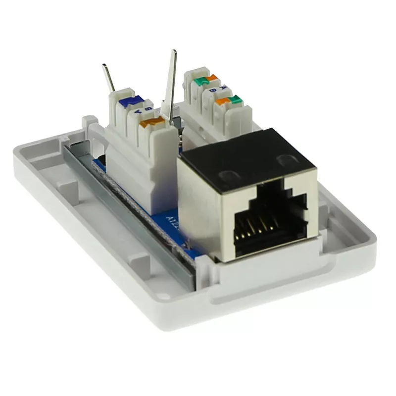 Aufputz geschirmte Anschlussdose ACT FA5005 für 1× CAT5E-Buchse, 39×29,5×54 mm