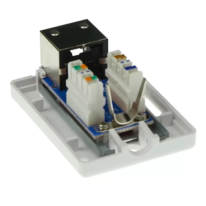 Aufputz geschirmte Anschlussdose ACT FA5005 für 1× CAT5E-Buchse, 39×29,5×54 mm