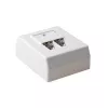 Aufputz-Abschirmdose, 2-Port, ACT CAT5E, Abmessungen 64,9×80×32,8 mm