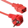 ACT Netzkabel CEE 7/7 Stecker (gewinkelt) - C19 rot 1,8 m