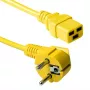ACT Netzkabel CEE 7/7 Stecker (abgewinkelt) - C19 gelb 0,6 m