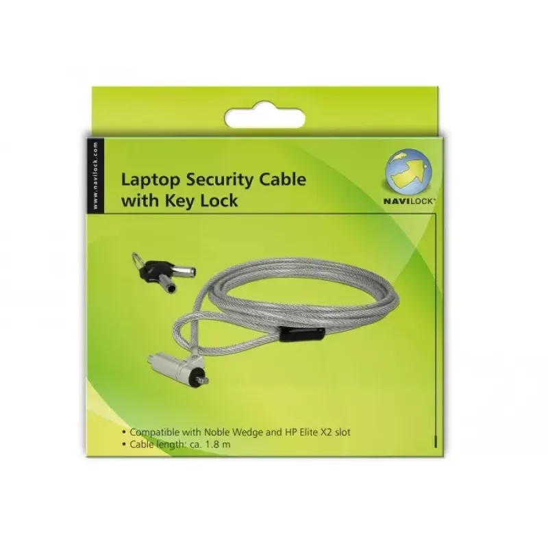 Kabelschloss Navilock 20654 Silber 1,8 m