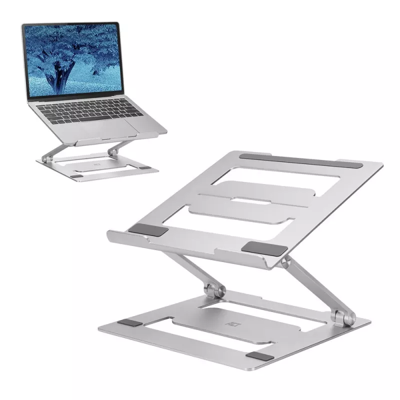 Laptopständer ACT AC8135 Aluminium grau stufenlos höhenverstellbar