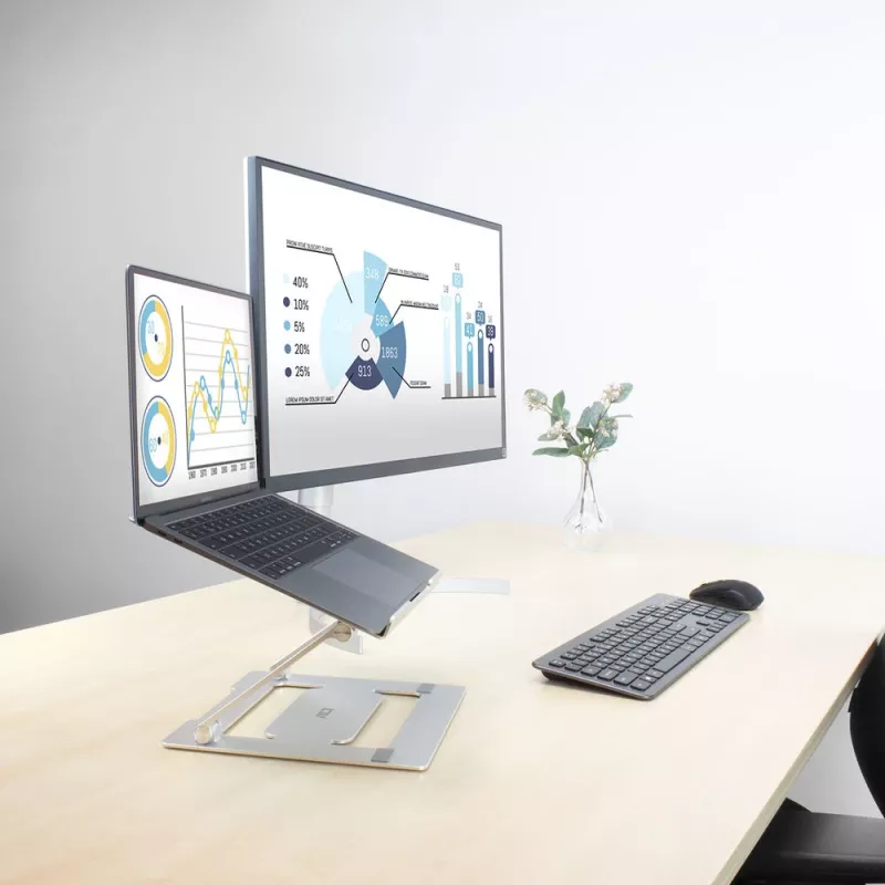 Laptopständer ACT AC8135 Aluminium grau stufenlos höhenverstellbar