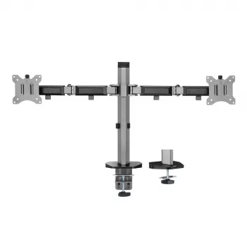ACT Dual-Monitorarm Büro silber Klemme/Tischdurchführung 18 kg 17-32 Zoll